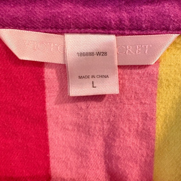 Victoria Secret rainbow flannel pajama set Y2K vintage 2005 Size Large - Picture 7 of 11